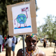 An environmental activist dressed in traditional wear in Nairobi, Kenya.